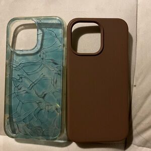 Brown and Blue Patterned Phone Cases